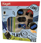 Kayet joonistuskomplekt "game Over" - kustutuskummid, pliiatsid, teritaja