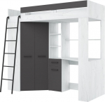 Meblocross Floor L korrusvoodi 200x80 cm, valge/hall MDF