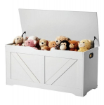 Laste panipaigaga pink, 99x39.5x48 cm, valge, puidust