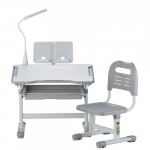 Lastelaua ja tooli komplekt, 70x51x53-71 cm, hall, reguleeritava k&otilde;rgusega