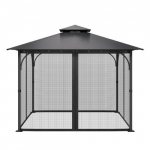 Paviljoni v&otilde;rk, 275x275x202 cm, must, v&otilde;rkkardin v&auml;litingimustesse