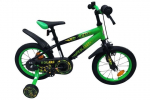 Laste jalgratas Volare Strike 14\", must, Groen