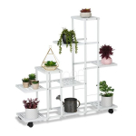 Ratastel lillealus 9 riiuliga 91,5x93x26cm, valge