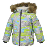 Huppa Poiste talvejope HUGO, lime leopard pattern