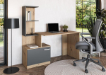 MISO Desk, Graphite / Artisan Oak &ndash; modernne kirjutuslaud sahtlitega