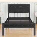 Voodi 90 x 200 cm, metallist voodiraam, must.