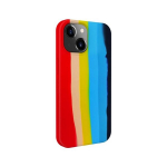 Aizmugurējais vāciņ&scaron; Evelatus Apple iPhone 14 Silicone case Multi-Colored Rainbow 4752192063320 EVEAP14MCR (4752192063320)