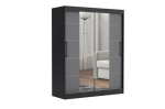 Chelsea 160 Tom riidekapp peegliga, hall &ndash; 160 x 215 x 60 cm