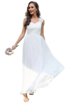 Elegantne pikk pidulik lillelise pitsiga kleit Dresstells Valge XL