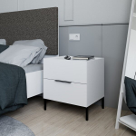 Kmd-1720-Dd-1 valge &ouml;&ouml;kapp 2 sahtliga, 55x59x44 cm