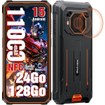 Telefon T&eacute;l&eacute;phone portable Incassable Blackview BV6200 Plus 6.56" 24Go+128Go Smartphone Android 15 11000mAh NFC - Oranž