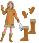 "ESKIMO" (kapuutsiga kleit, kindad, kingakatted)
