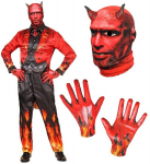 "KURADILIKU KIIRE KOST&Uuml;&Uuml;MI" (jope, p&uuml;ksid, kindad, sarvedega mask)