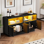 Kummut klaasuste ja LED-ga, 130x35x68 cm