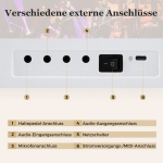 Costway 61-klahviga kokkupandav klaviatuur, t&auml;isfunktsionaalne elektrooniline klaviatuur MIDI ja Split-funktsiooniga, valge