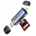 USB 3.0 ja USB-C m&auml;lukaardilugeja MicroSD TF 5 Gb/s kuni 2 TB, USB 3.0 ir USB-C atminties kortelių skaitytuvas MicroSD TF 5 Gb/s iki 2 TB