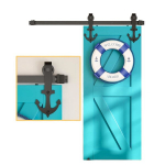 Loft-stiilis l&uuml;kandukse s&uuml;steem Barn Door Ankur Must 150 cm