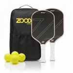 Zoodo P2 T700 s&uuml;sinikkiust roosa pickleballi reketid komplekt 4 palli USAPA