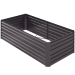 Outsunny t&otilde;stetud voodi terasest, istutusalune k&uuml;lma raami aiavoodi lillekast pistikutega, istutuskasti istutus kasti k&ouml;&ouml;giviljaplats 180x90x60cm aeda r&otilde;dule terrassile, aia v&otilde;rega lilledele, taimedele, puuviljadele, Tamsiai pilka
