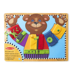 Puidust pusle Melissa & Doug &bdquo;Basic Skills Board&ldquo; peenmotoorika harjutamiseks, 6 kinnitusdetaili