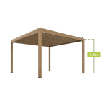 Pergola Mirpol LUXE 4x4m Elektriline LED Alumiinium Liiva Puidu V&auml;limusega