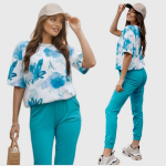 Naiste puuvillasest veluurist vaba aja komplekt Fashion