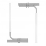 Paaditraileri juht, reguleeritavad terasest juhtpostid 550x90x1110 mm, valge, PVC postid
