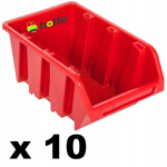10 x punast hoiukasti, 160x230x120 mm, t&ouml;&ouml;kotta, garaaži