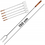 5 tk. Kahekordse kahvliga 150 cm praagis&uuml;likas toidu praadimiseks