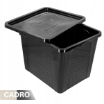Must 30l plastikust kaanega hoiukast, suur kast