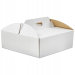 Valge papist tort ja tordikohver 34x34x12 cm