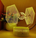 Led Star Wars Starfighter 3d &ouml;&ouml;lamp Rgb v&auml;rvide ja kaugjuhtimispuldiga