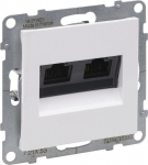 Legrand Suno 2x Rj45 Cat 6 Utp arvuti pesa, valge