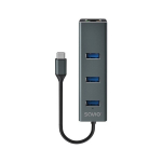 Usb-c jaotur Savio Ak-57 3 Usb-a pordiga ja Rj-45, Pilka