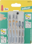 Wolfcraft T-t&uuml;&uuml;pi saelehed puidule ja laminaadile, 5 tk.