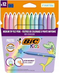 Bic Kids Kid Couleur Pastelsed viltpliiatsid, 12 tk.