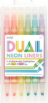 Dual Liner neoonmarkerid 6 v&auml;rvi - ooly