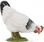 Figuriin valge kana, kes nokib