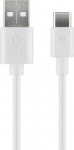 Goobay Usb-c laadimis- ja s&uuml;nkroonimiskaabel, 2m, valge
