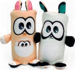 Kahepoolsed pehmed m&auml;ngufiguurid: k&auml;nguru ja panda