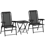 Bistro komplekt, 3-osaline 61x65x91 cm must, teras, kokkupandav
