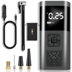 USB-laetav ja kaasaskantav traadita &otilde;hukompressor LIVMAN VC-027 taskulambi, LED-ekraani, LED-valguse, intelligentse t&auml;itmise juhtimise, 4 erineva otsikuga erinevate esemete t&auml;itmiseks ja akupanga funktsiooniga, 2000mAh