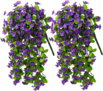 Rippuvad kunstlilled kaunistuseks, lillad, 2 tk