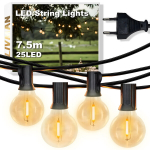 Elektritoitel LED-pirnidega valguskett LIVMAN VCT-CLC021 &otilde;ue- ja siseruumidesse, 7,5m, 25LEDi