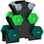 Hantlite komplekt alusega, 1+3+5 kg, metallist, koduseks treenimiseks