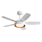 42-tolline laeventilaator 22W LED-valgustiga, puldiga, alalisvoolumootoriga, valge, magamistuppa