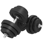 Hantlite komplekt 40 kg mustad metallist k&auml;epidemed