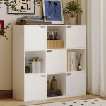 Riiul, kapp ja komod 9 riiuliga &ndash; kaasaegne loft-stiil &ndash; valge 90 cm
