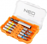 Neo Tools 10 tk. otsiku komplekt, 25mm, 1/4" kuuskant