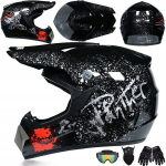 Motokrossi ja BMX-kiivri komplekt lastele 53-54cm - maastikuprillid + S-kindad